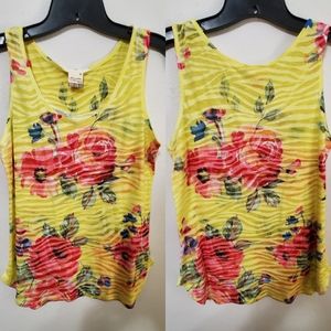 Barcode Clothing Yellow Floral Tank Top